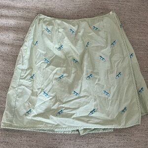Cherokee golf club green gingham skort with blue lizards